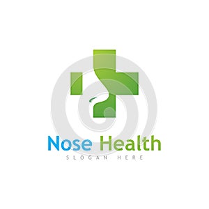 Nose Health logo vector, Nose icon illustration design template