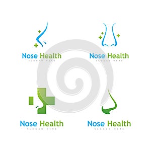 Nose Health logo vector, Nose icon illustration design template