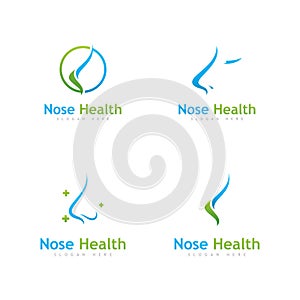 Nose Health logo vector, Nose icon illustration design template