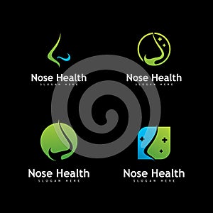 Nose Health logo vector, Nose icon illustration design template