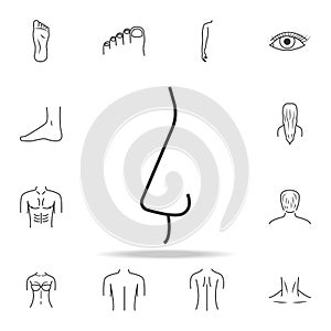 nose icon. Detailed set of human body part icons. Premium quality graphic design. One of the collection icons for websites, web de