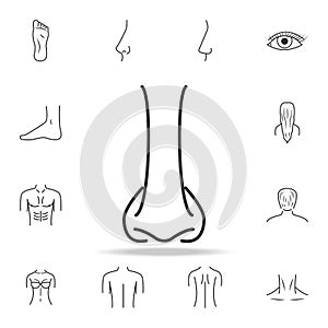 nose icon. Detailed set of human body part icons. Premium quality graphic design. One of the collection icons for websites, web de