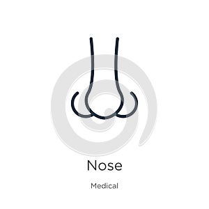 Nose icon vector. Trendy flat nose icon from medical collection isolated on white background. Vector illustration can be used for