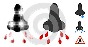 Nose Infection Halftone and Solid Icon