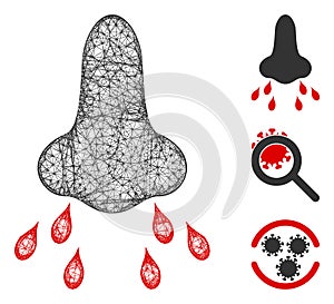 Nose Infection Polygonal Web Vector Mesh Illustration