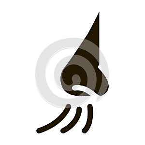 nose inhale icon Vector Glyph Illustration