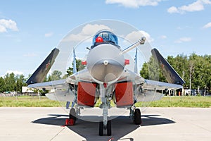 Nose jet military plane,