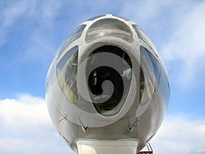 Nose of jet plane