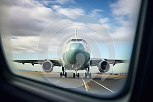 nose shot of a cargo plane, focusing on the windscreen