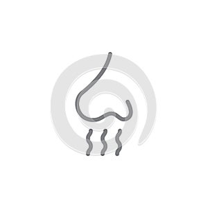 Nose and smoke smell outline icon. Elements of smoking activities illustration icon. Signs and symbols can be used for web, logo,