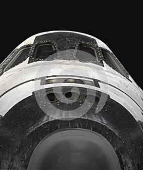 Nose of a space shuttle.