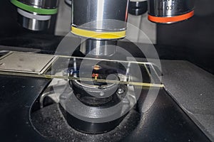 Nosepiece of a microscope with objectives