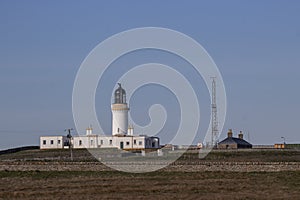 Noss Head Lighthouse near Wick in the Scottish Highlands