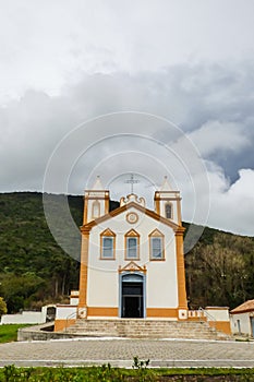 Nossa Senhora da Lapa do Ribeirao Church in typical colonial Portuguese architecture - Florianopolis, Brazil