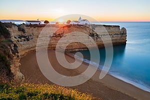 Nossa Senhora da Rocha church in Algarve at sunset, Portugal