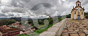 Nossa Senhora das Merces and Sao Francisco de Paula ancient churches, in Ouro Preto, Minas Gerais, Brazil photo