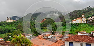 Nossa Senhora das Merces and Sao Francisco de Paula ancient churches, in Ouro Preto, Minas Gerais, Brazil photo