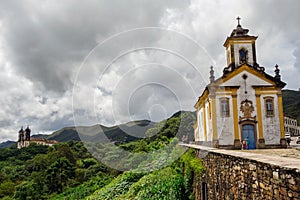 Nossa Senhora das Merces and Sao Francisco de Paula ancient churches, in Ouro Preto, Minas Gerais, Brazil photo