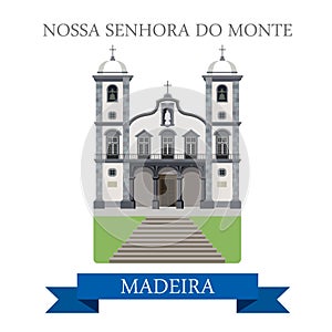 Nossa Senhora do Monte Madeira Flat cartoon vector