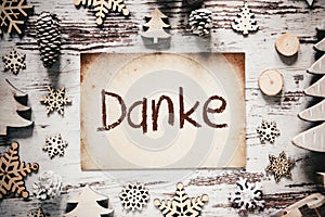 Nostalgic Christmas Decoration, Paper, Danke Means Thank You