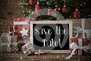 Nostalgic Christmas Tree, Snowflakes, Text Save The Date