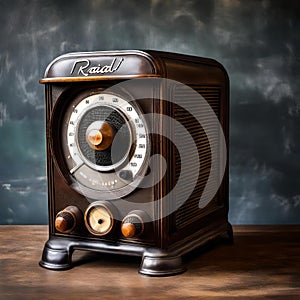 Nostalgic Echoes: Vintage Wooden Radio from the 1930s