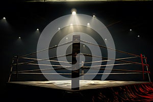 Nostalgic Glory Classic Vintage Boxing Ring - Stepping into the Historic Arena of Legendary Fights. created with Generative AI