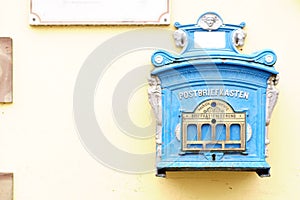 Nostalgic mailbox on the house wall