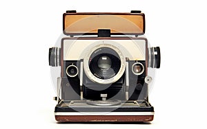 Nostalgic Photography Gear on White Background