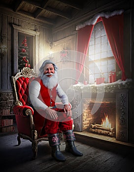 Nostalgic Santa Claus Christmas Card Background