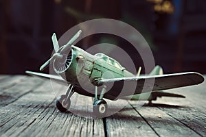 Nostalgic wanderlust Retro airplane miniature evokes travel memories