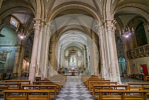 Interior sight from Church of Nostra Signora del Sacro Cuore in Piazza Navona, Rome, Italy. photo