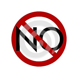 Not allowed prohibition sign. No symbol isolated on white. Vector illustration photo