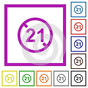 Not allowed under 21 flat framed icons