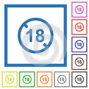 Not allowed under 18 flat framed icons