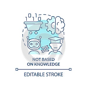 Not based on knowledge turquoise concept icon