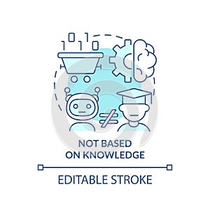 Not based on knowledge turquoise concept icon photo