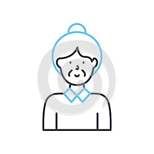 not contact elderly line icon, outline symbol, vector illustration, concept sign