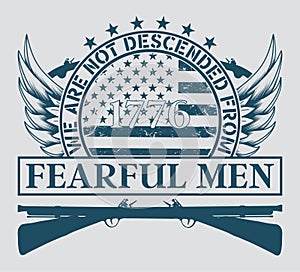 We Are Not Descended from Fearful Men, USA Flag T-Shirt Vector, Patriotic Shirt, 1776 shirt, Merica T-shirt Design