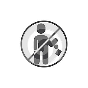Not Dispose of rubbish vector icon