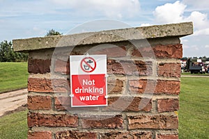 Not Drinking Water danger warning sign