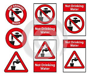 Not Drinking Water Symbol sign isolated on white background