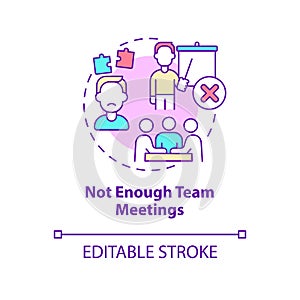 Not enough team meetings concept icon