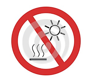 Not Expose to Direct Sunlight or Hot Surface Symbol