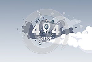 404 Not Found Error Message Internet Connection Problem Concept Banner