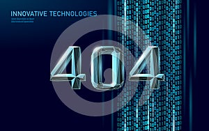 404 not found page web error. Web problem warning information template support fail background. Data flow coding symbol