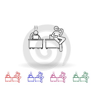 Not help colleague multi color icon. Simple thin line, outline vector of colleague and business partners icons for ui and ux,