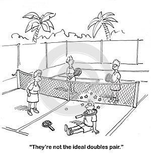 Not an Ideal Tennis Doubles Pair