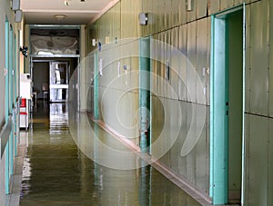 Not modern hospital corridor in Szent Pantaleon hospital