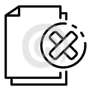 Not secured documents icon, outline style